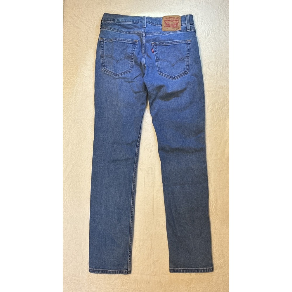 Mens Levis 511 Jeans 30x32 Blue Light Wash Straight Leg Button Red Tab Workwear